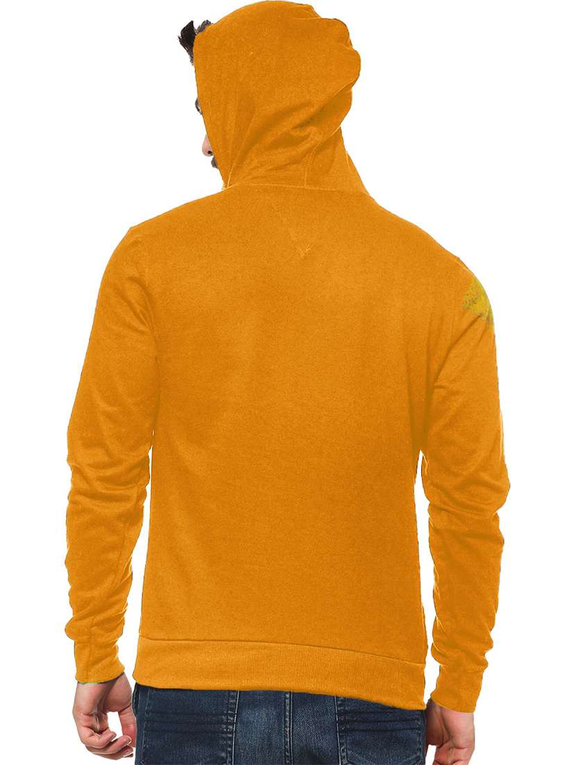 men hood neck plain long sleeve sweatshirt - 21629494 -  Standard Image - 1