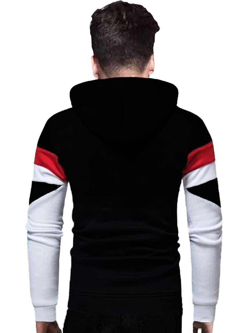 men hood neck color block long sleeve sweatshirt - 21629518 -  Standard Image - 1