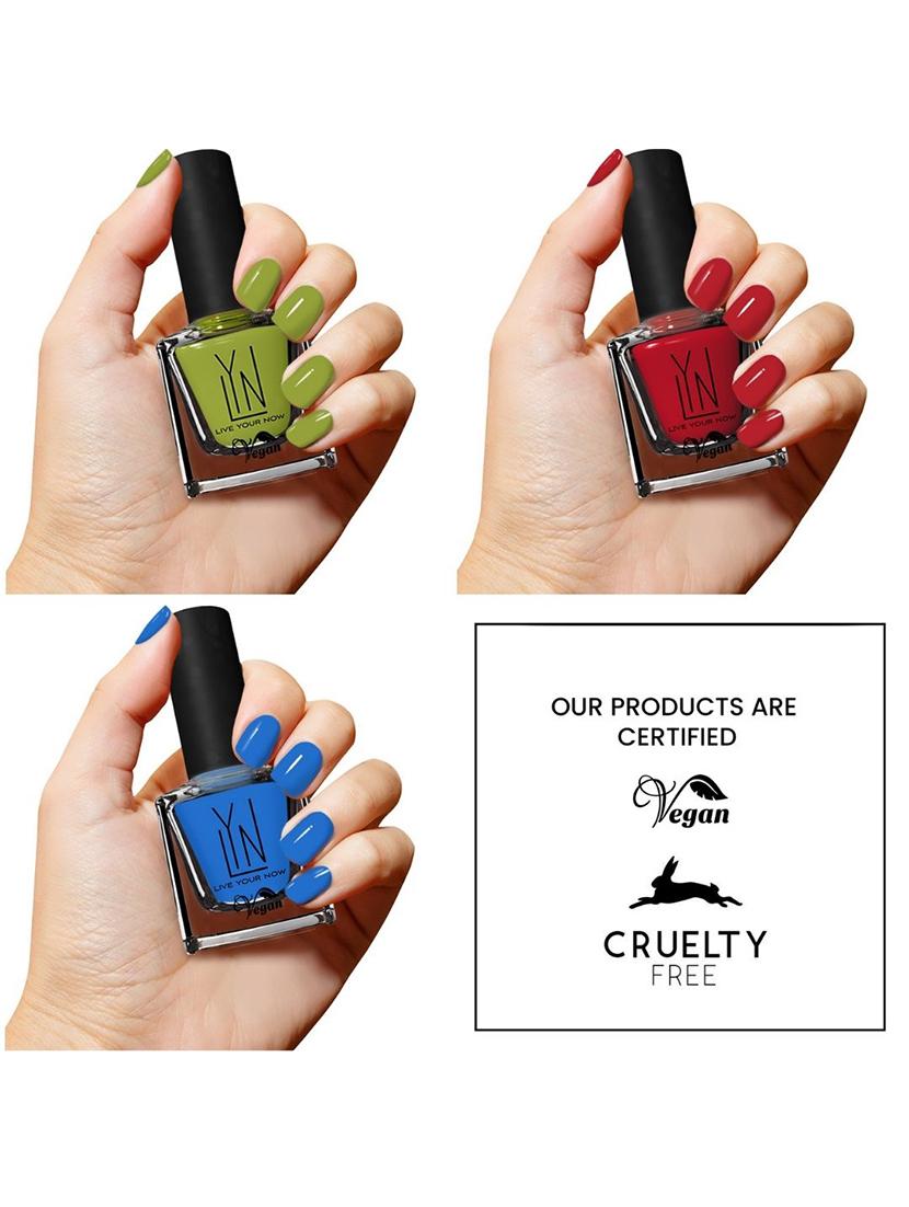 lyn primary colors trendy, colorful and long-lasting nail polish - 8ml each (combo pack of 3) - 21629527 - Standard Image - 4