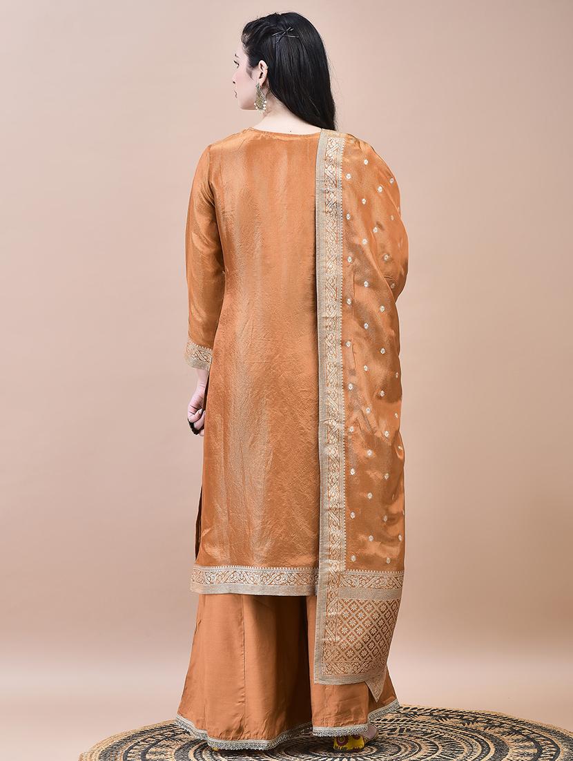 women self design three quarter sleeve kurta sharara set - 21629661 - Standard Image - 4