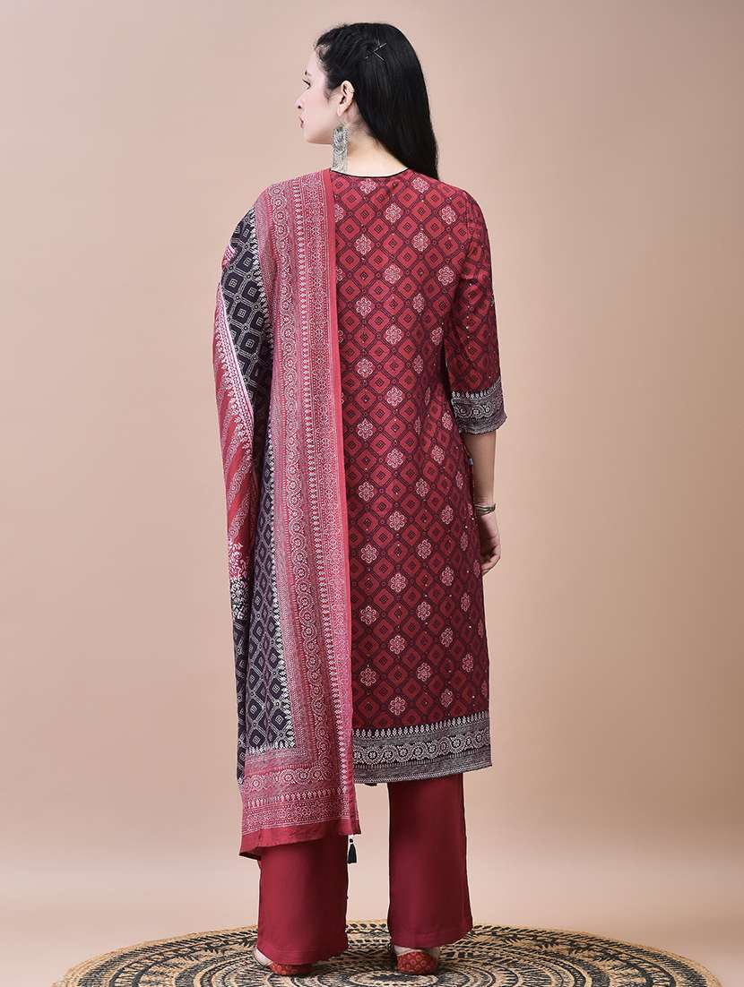 women printed kurta pant set with dupatta - 21629721 -  Standard Image - 4