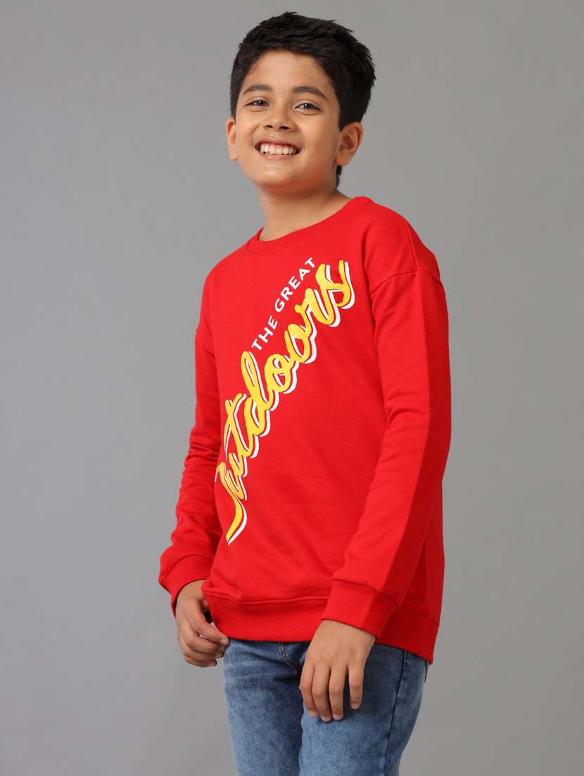 boys front print long sleeve sweatshirt - 21629889 -  Standard Image - 1