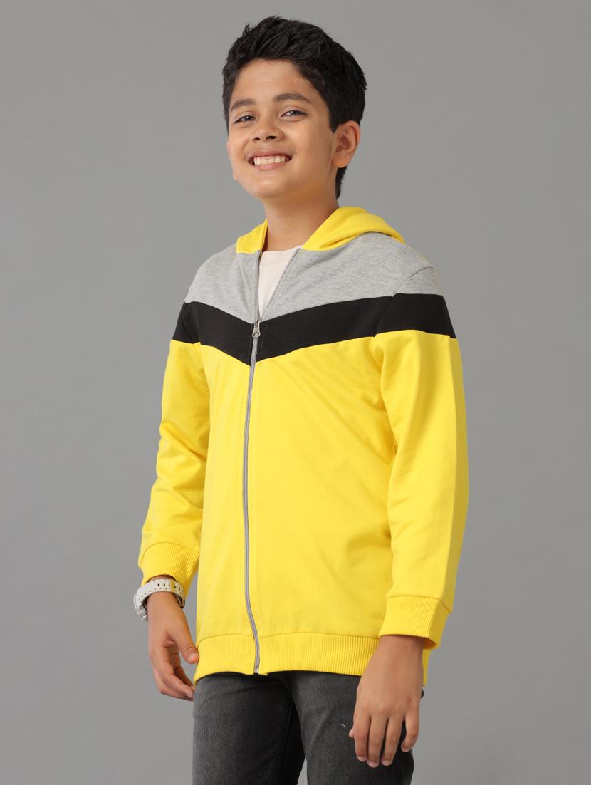boys color block zipper hooded sweatshirt - 21629894 - Standard Image - 1