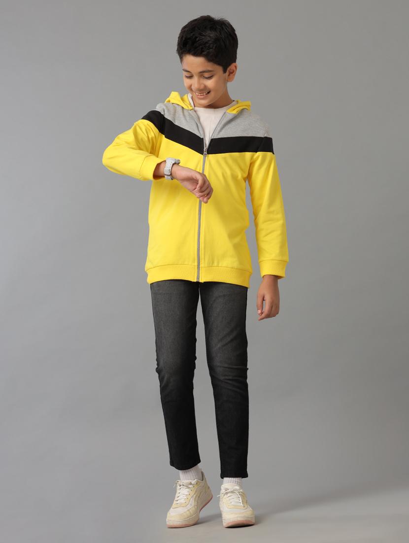 boys color block zipper hooded sweatshirt - 21629894 - Standard Image - 4