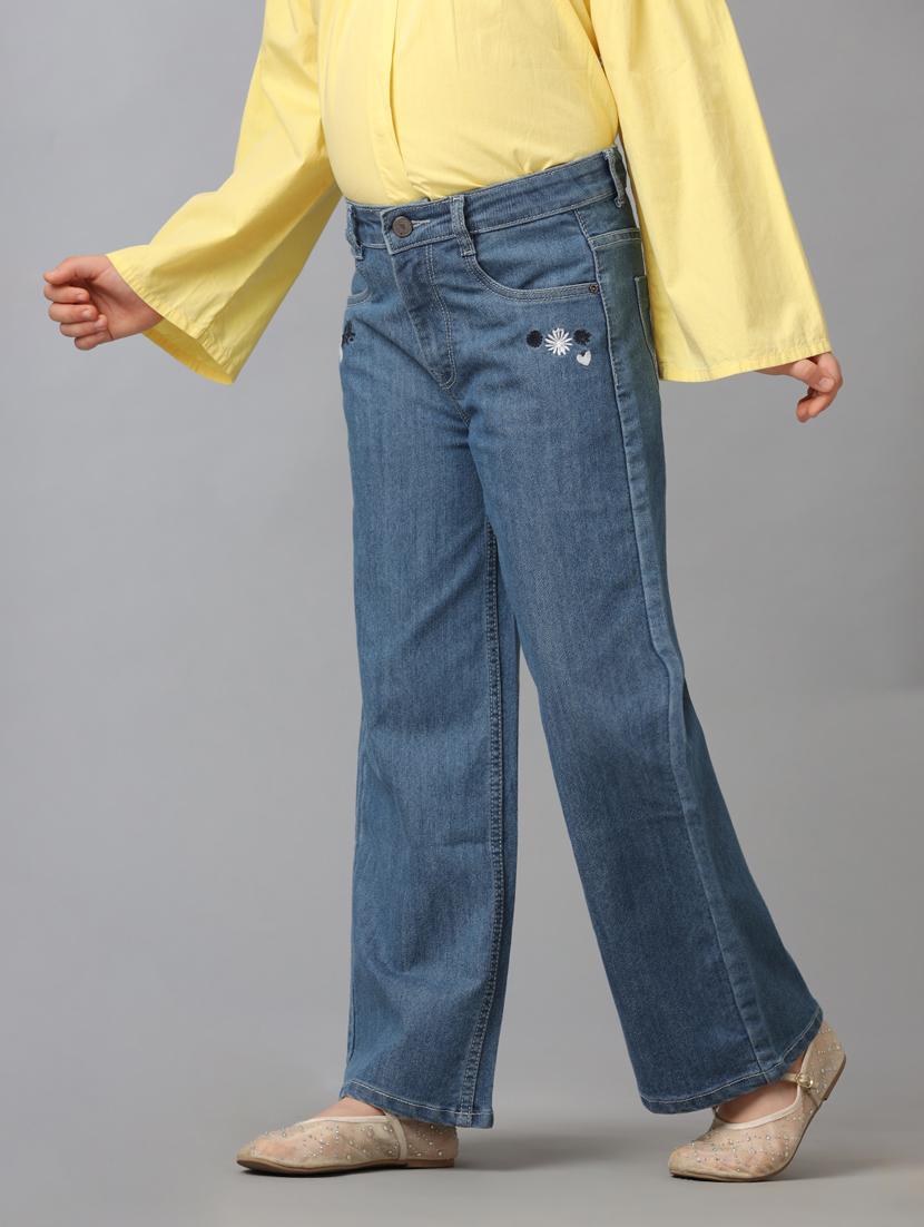 girls flared fit denim jeans - 21629910 -  Standard Image - 1