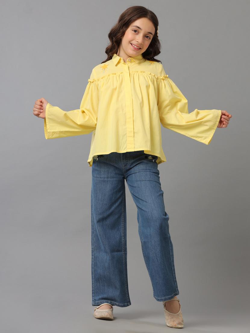 girls flared fit denim jeans - 21629910 - Standard Image - 4