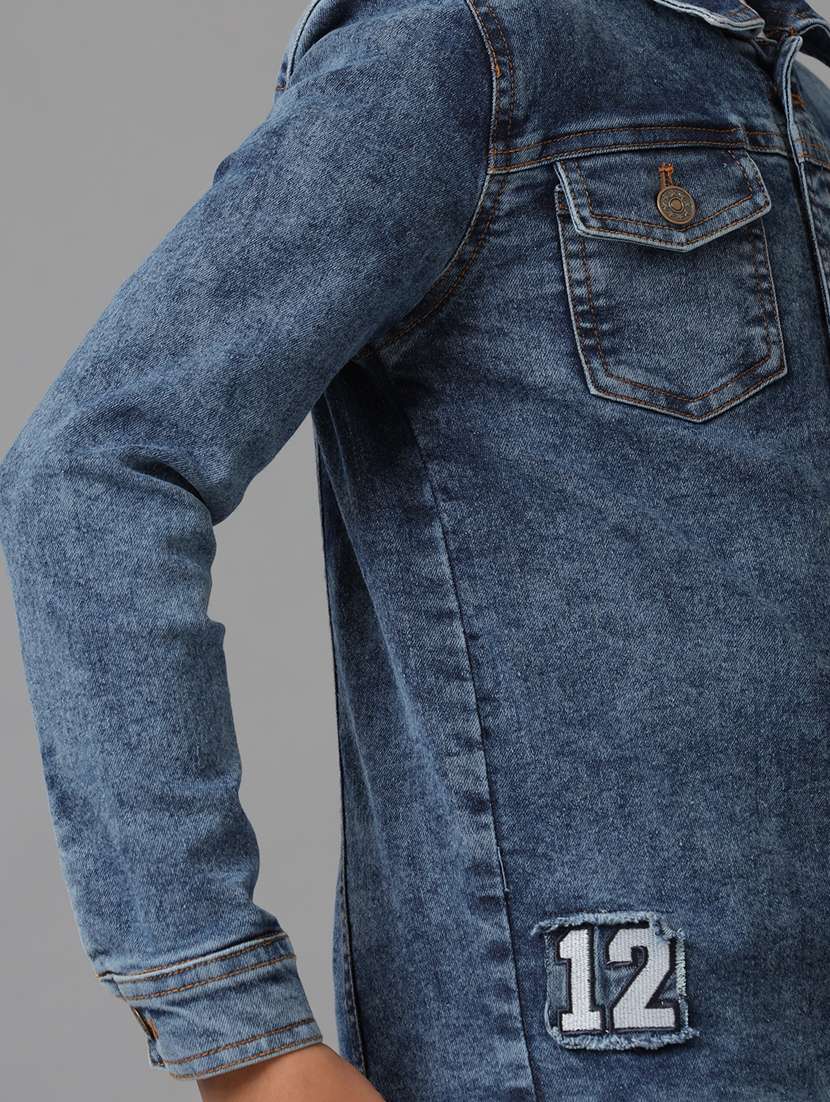 boys washed jacket with patchwork - 21629916 -  Standard Image - 4