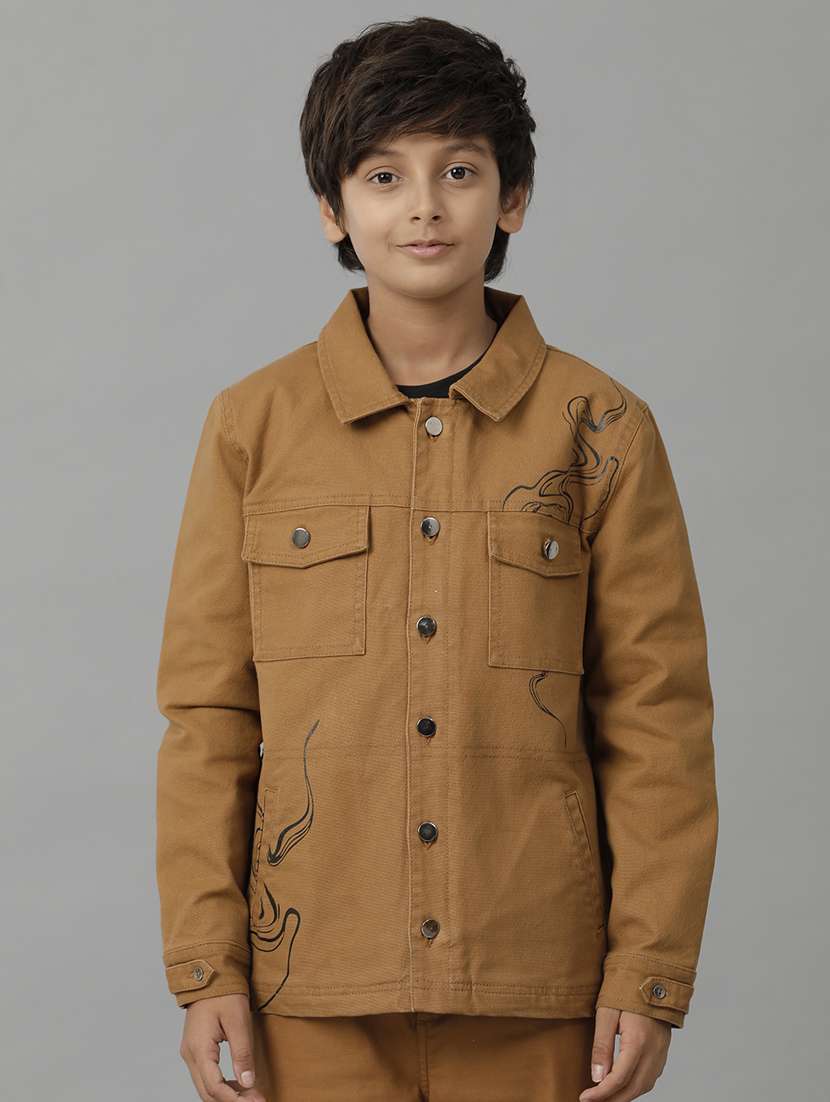 boys placement print long sleeve jackets