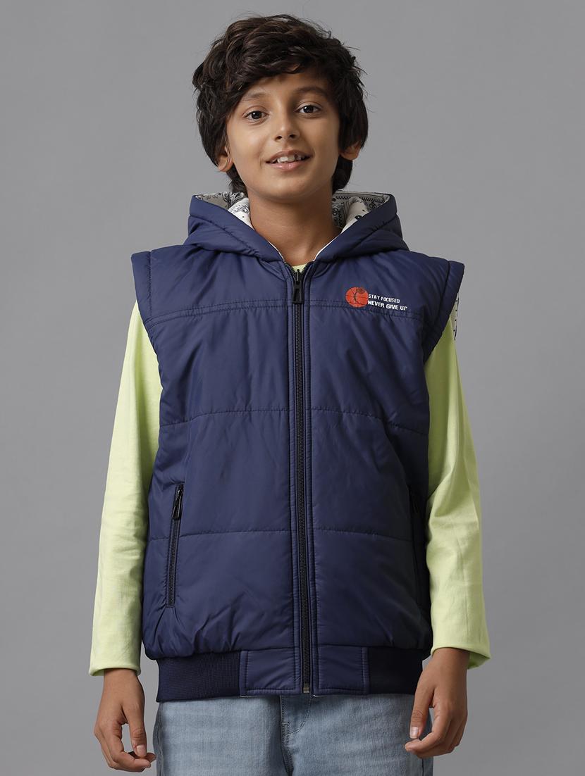 boys printed hooded sleeveless jacket - 21629920 - Standard Image - 1