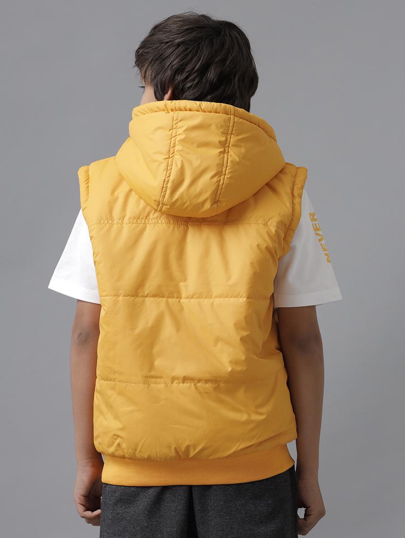 boys solid hooded sleeveless jacket - 21629921 - Standard Image - 4