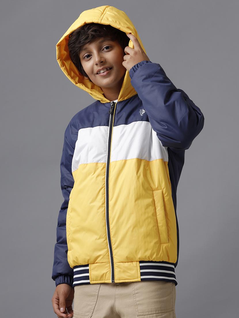 boys color block long sleeve hooded jacket - 21629924 -  Standard Image - 1