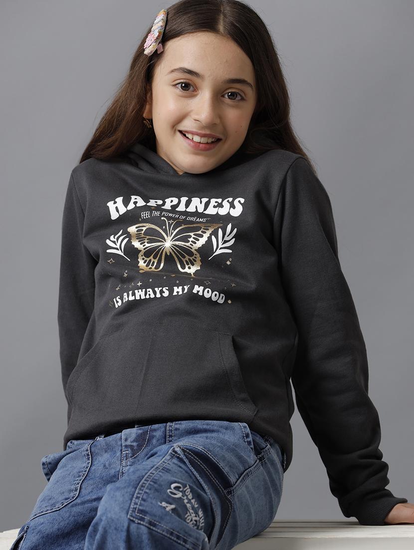 girls front print hooded sweatshirt - 21629927 - Standard Image - 4