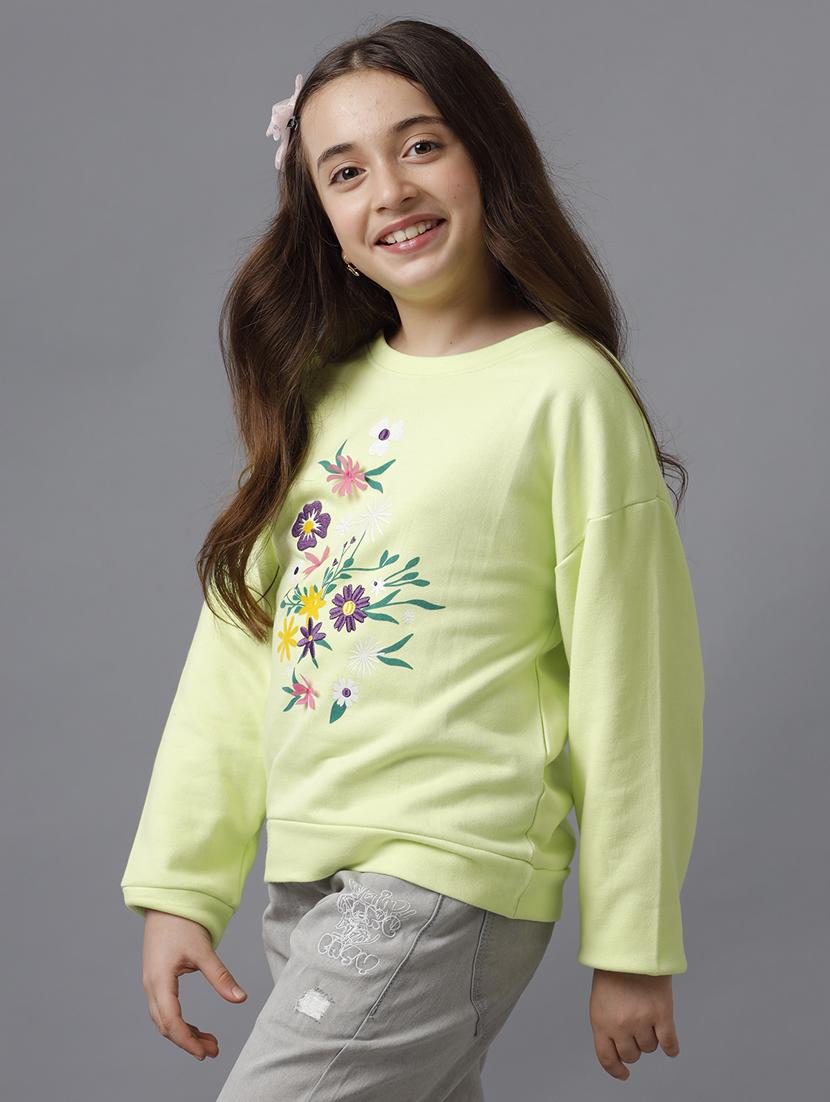 girls front print long sleeve sweatshirt - 21629931 - Standard Image - 1