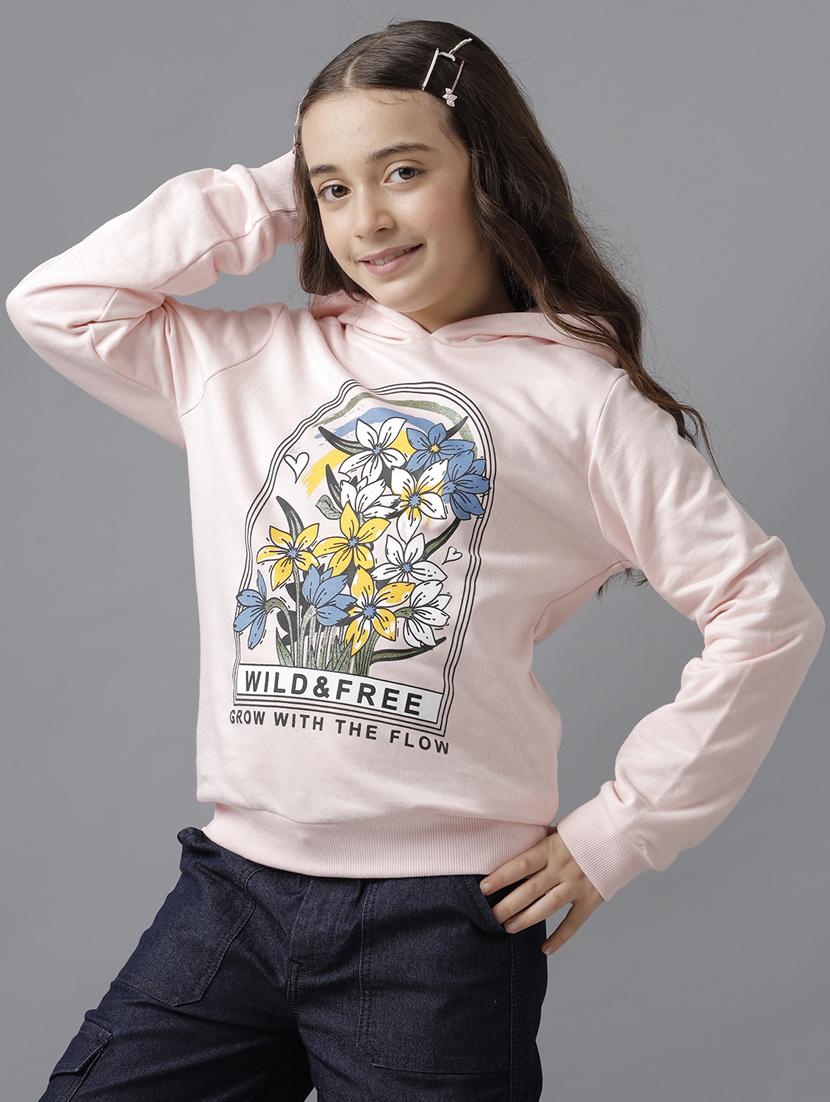 girls front print long sleeve sweatshirt - 21629934 - Standard Image - 1