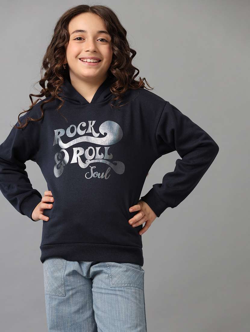 girls front print long sleeve sweatshirt - 21629935 -  Standard Image - 1
