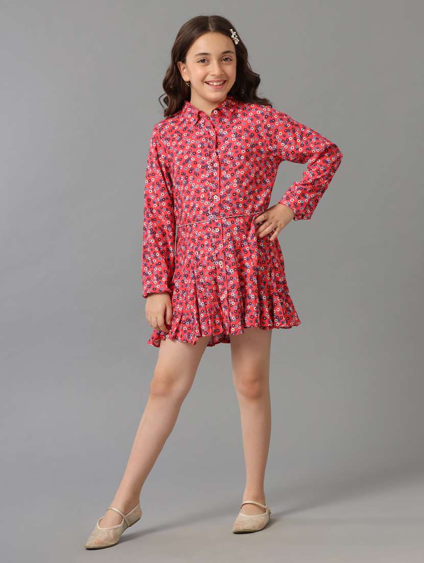 girls floral print cotton dress