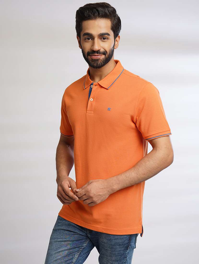 men solid short sleve regular fit polo t-shirt - 21629964 -  Standard Image - 1