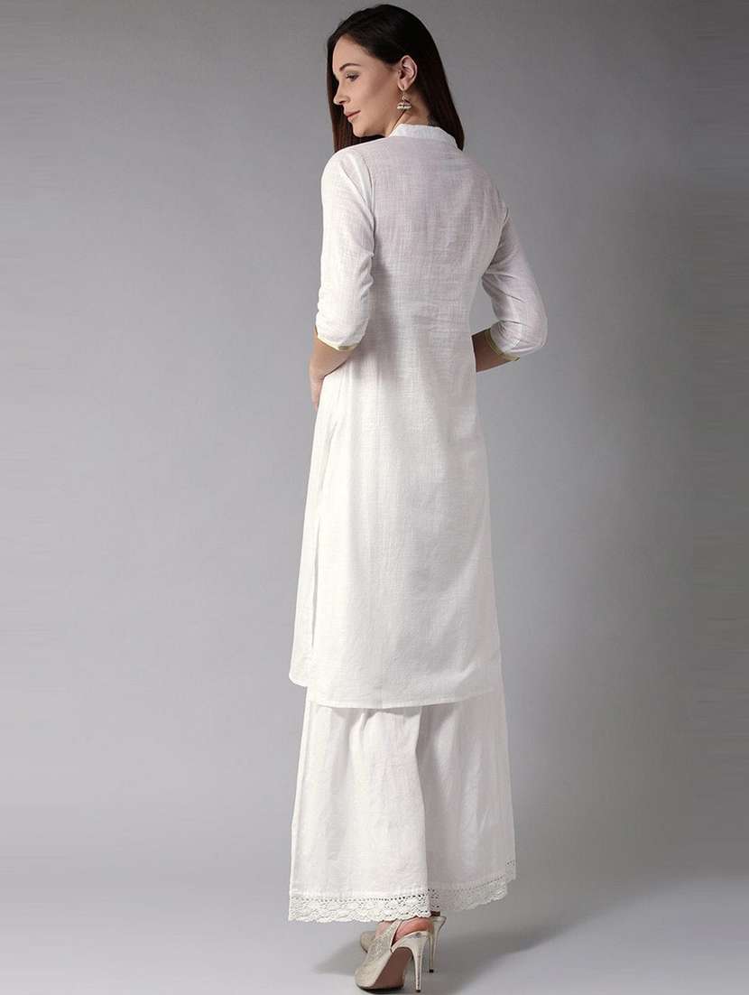 women solid kurta palazzo set - 21630254 -  Standard Image - 1