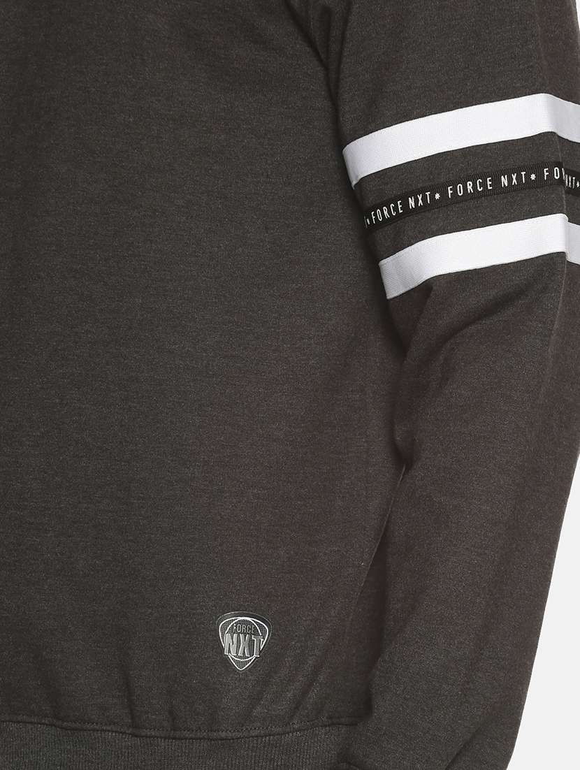 men charcoal long sleeve regular fit sweatshirt - 21630302 -  Standard Image - 4