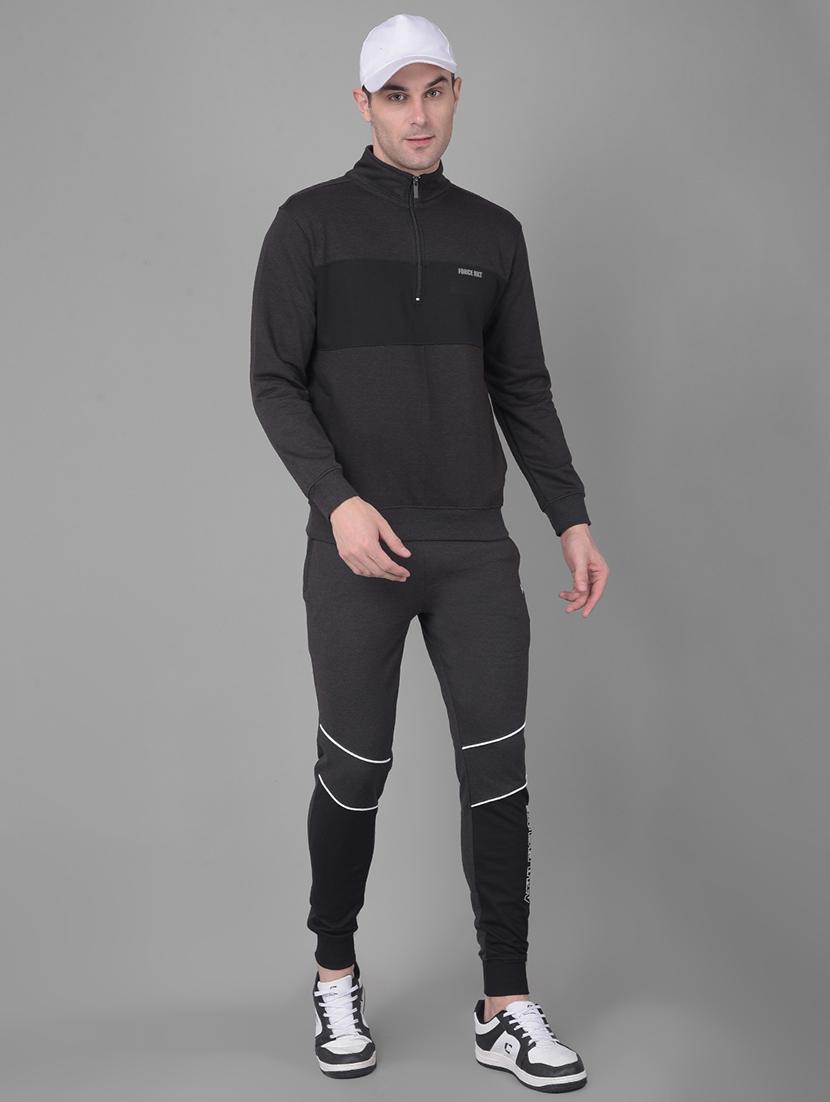 men charcoal long sleeve regular fit sweatshirt - 21630305 - Standard Image - 4