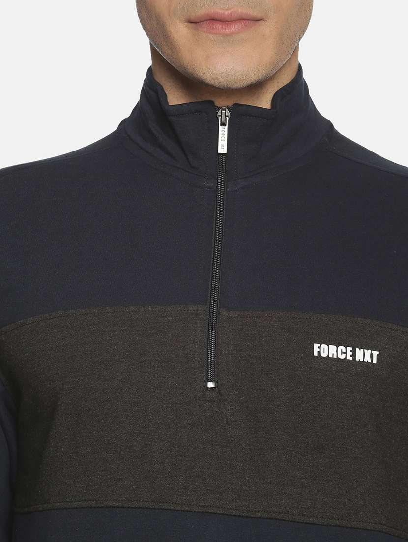 men navy blue long sleeve regular fit sweatshirt - 21630306 -  Standard Image - 4