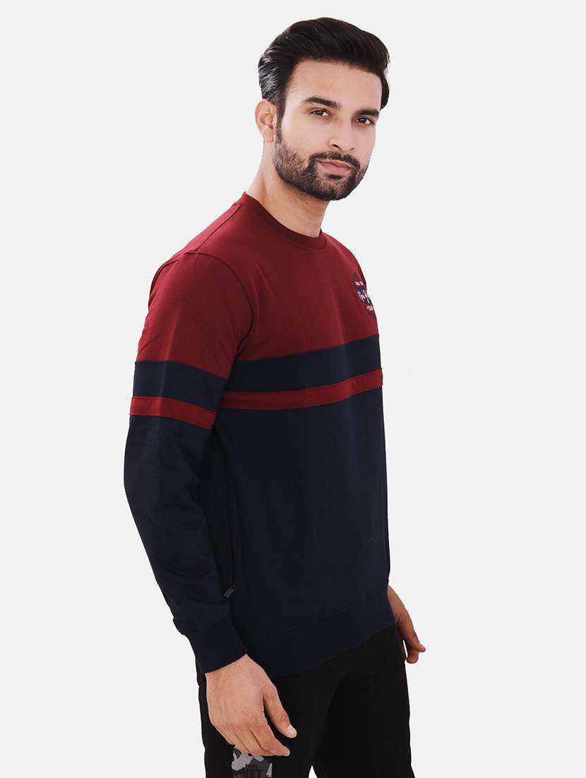 men navy blue long sleeve regular fit sweatshirt - 21630313 -  Standard Image - 1