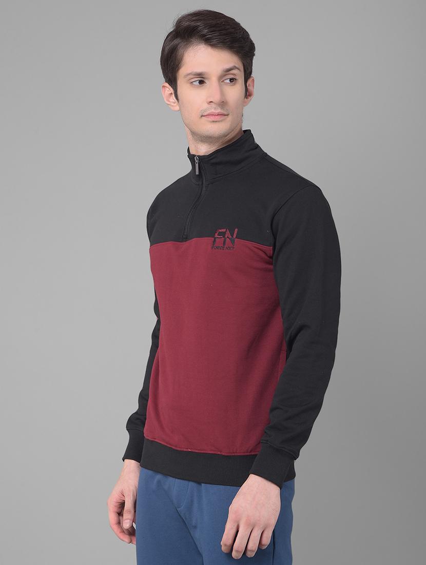 men regular fit color block long slevee sweatshirt - 21630314 -  Standard Image - 1