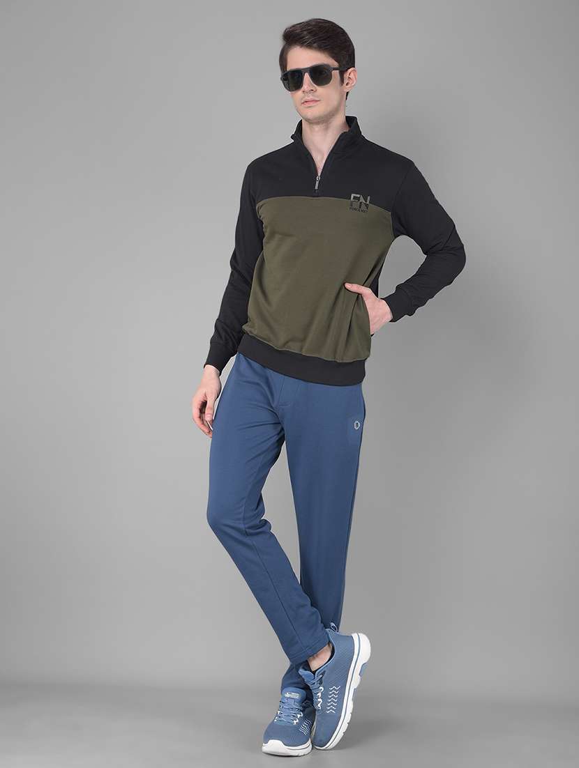 men regular fit color block long slevee sweatshirt - 21630315 -  Standard Image - 4