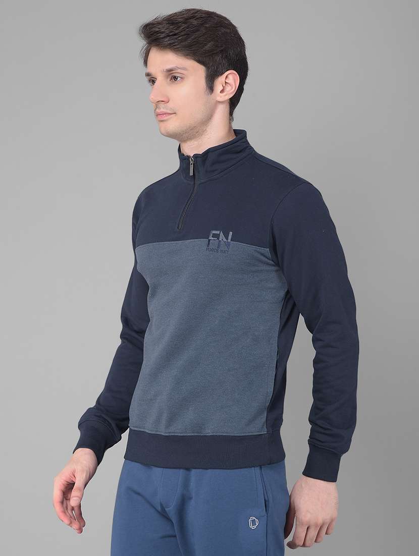 men regular fit color block long slevee sweatshirt - 21630316 -  Standard Image - 1