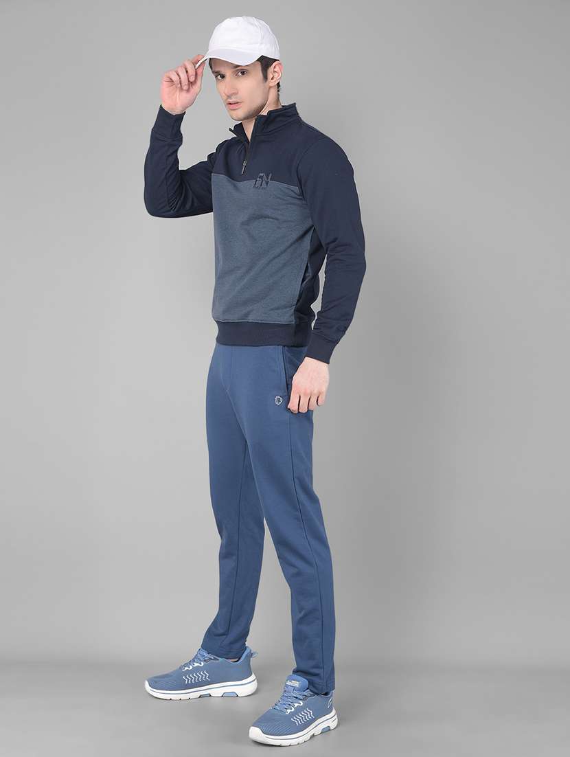 men regular fit color block long slevee sweatshirt - 21630316 -  Standard Image - 4