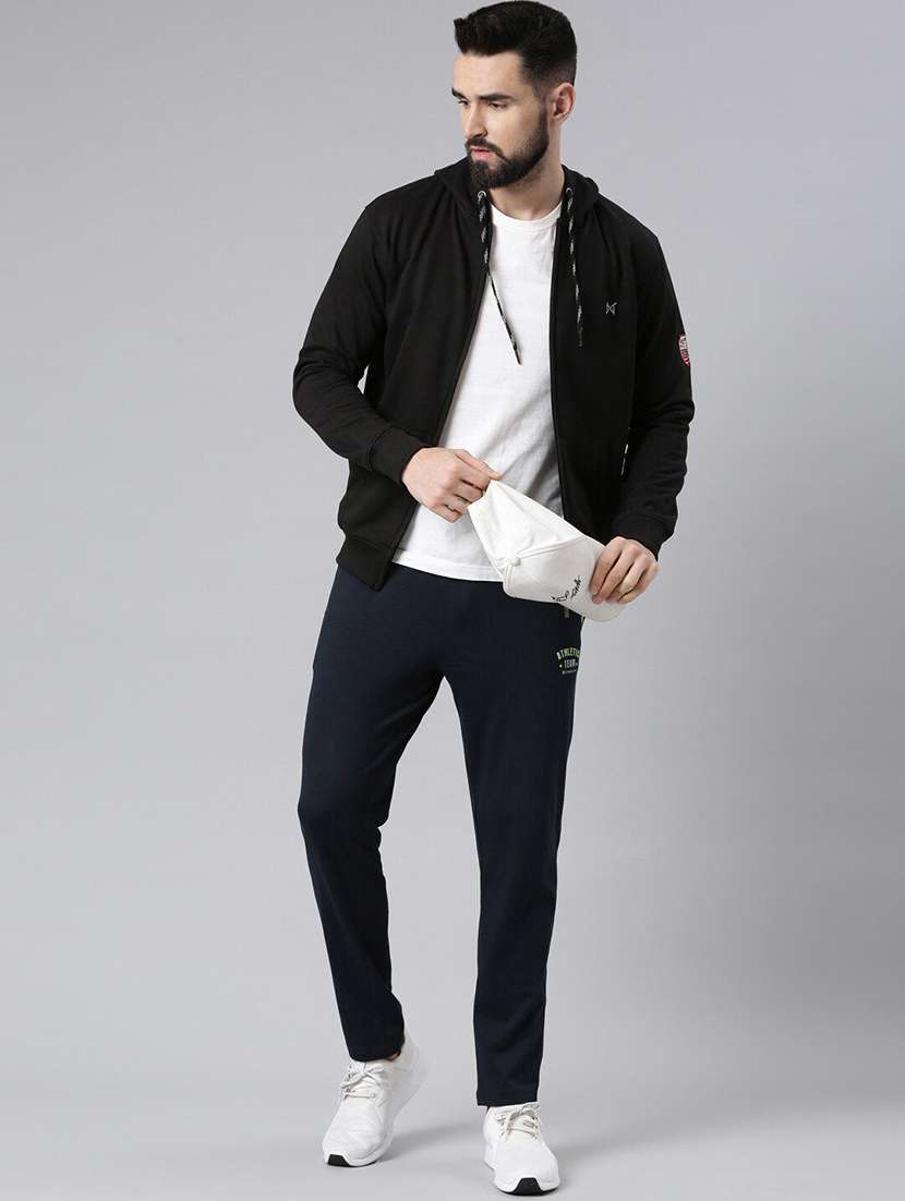 men black long sleeve regular fit hooded sweatshirt - 21630318 -  Standard Image - 4