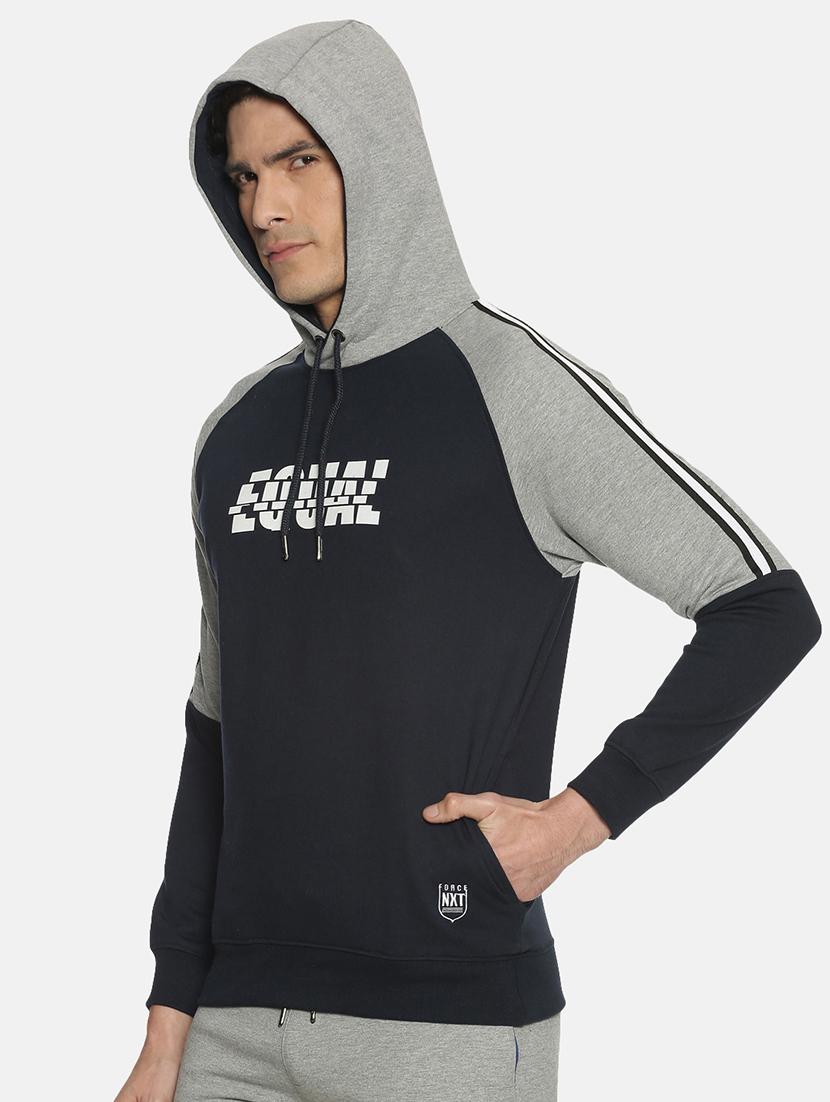men color block long sleeve regular fit hooded sweatshirt - 21630326 - Standard Image - 1