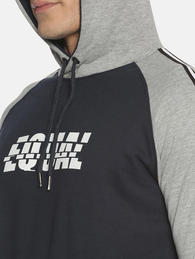 men color block long sleeve regular fit hooded sweatshirt - 21630326 - Standard Image - 4