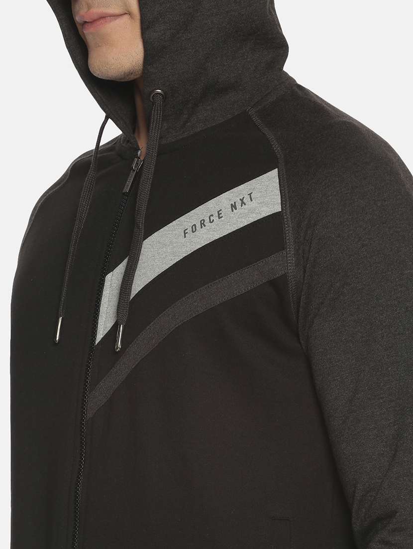 men color block long sleeve regular fit hooded sweatshirt - 21630327 -  Standard Image - 4