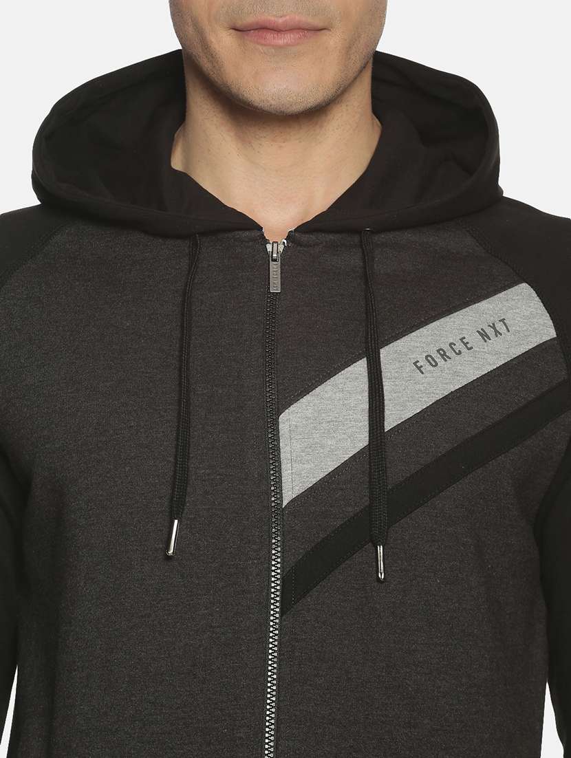 men color block long sleeve regular fit hooded sweatshirt - 21630328 -  Standard Image - 4