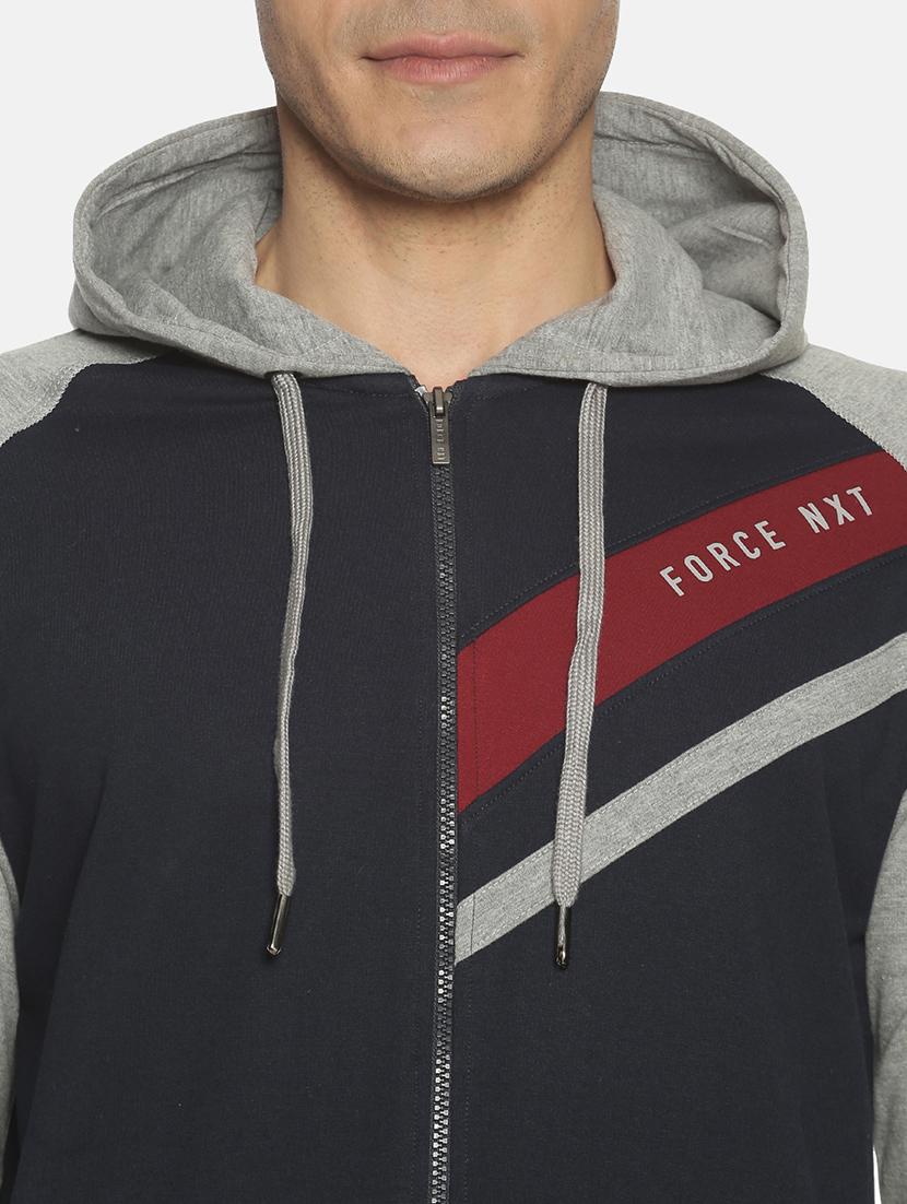 men color block long sleeve regular fit hooded sweatshirt - 21630329 - Standard Image - 4