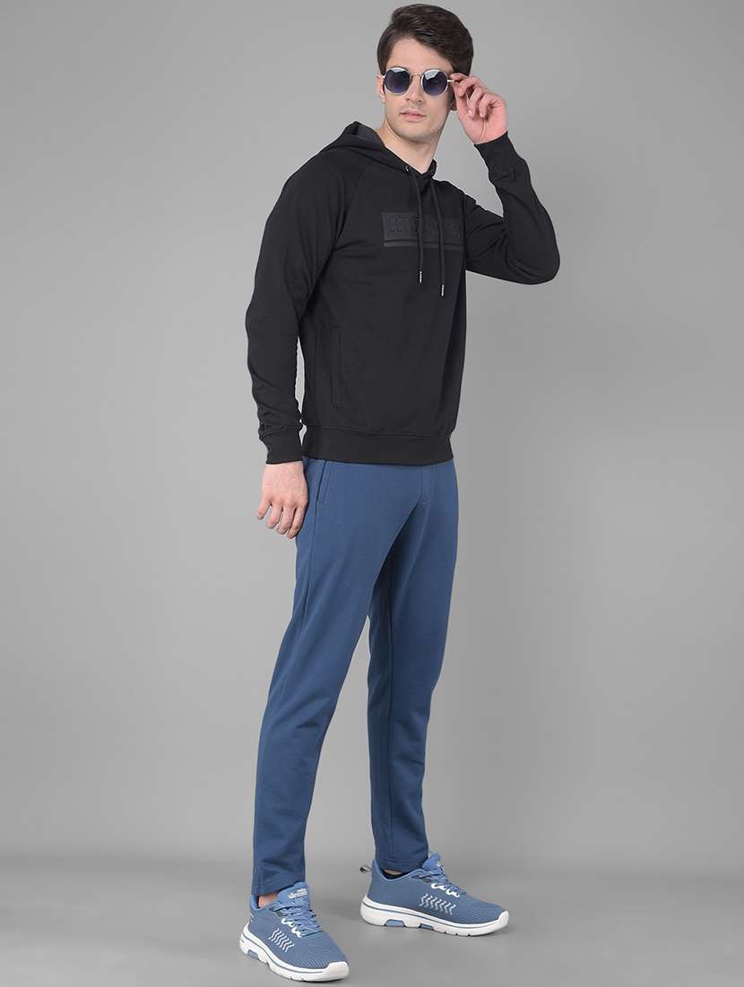 men black long sleeve regular fit hooded sweatshirt - 21630336 -  Standard Image - 4