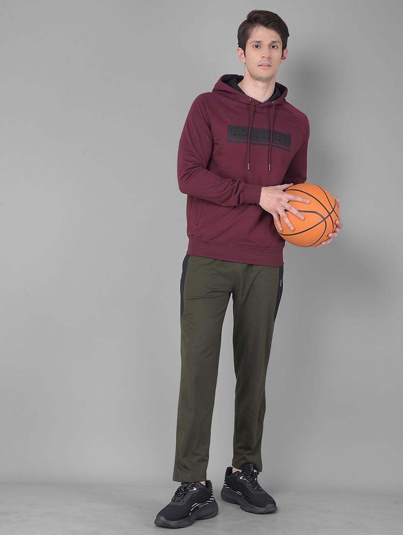 men maroon long sleeve regular fit hooded sweatshirt - 21630339 - Standard Image - 4