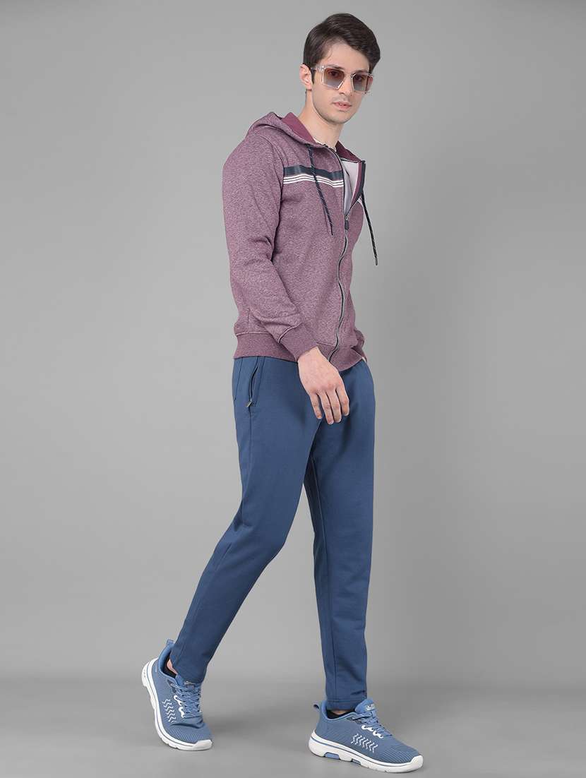 men purple long sleeve regular fit hooded sweatshirt - 21630340 -  Standard Image - 4