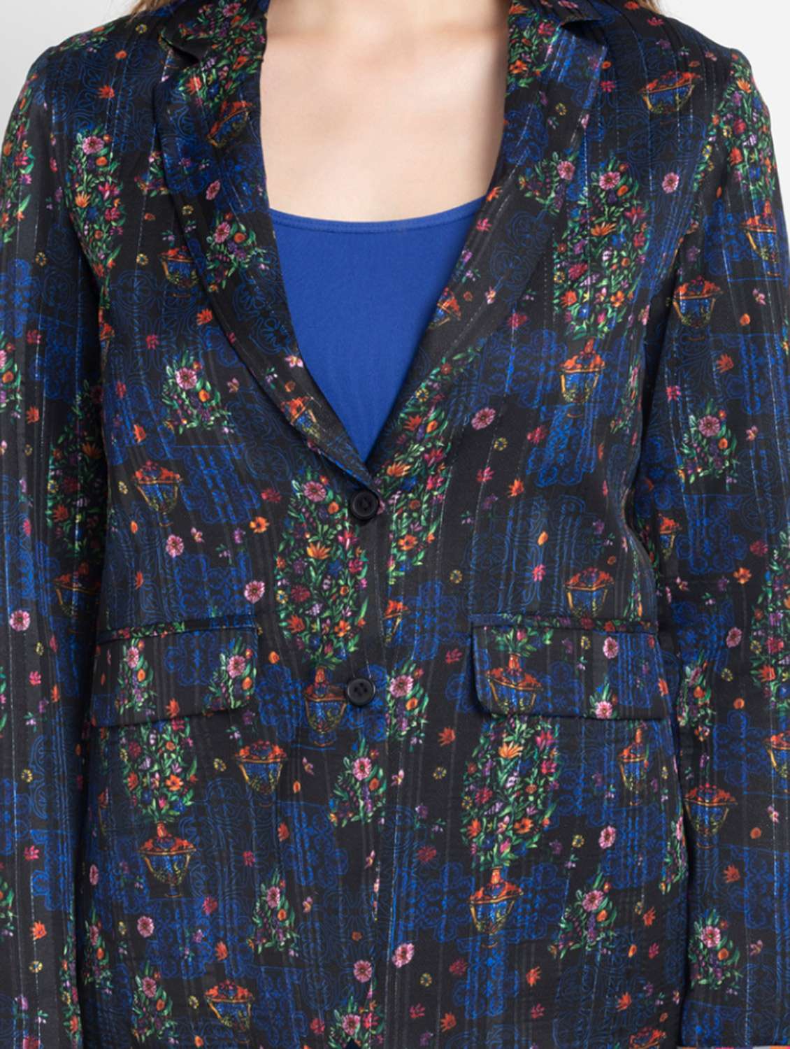 women floral printed long sleeve casual blazer - 21630511 -  Standard Image - 4