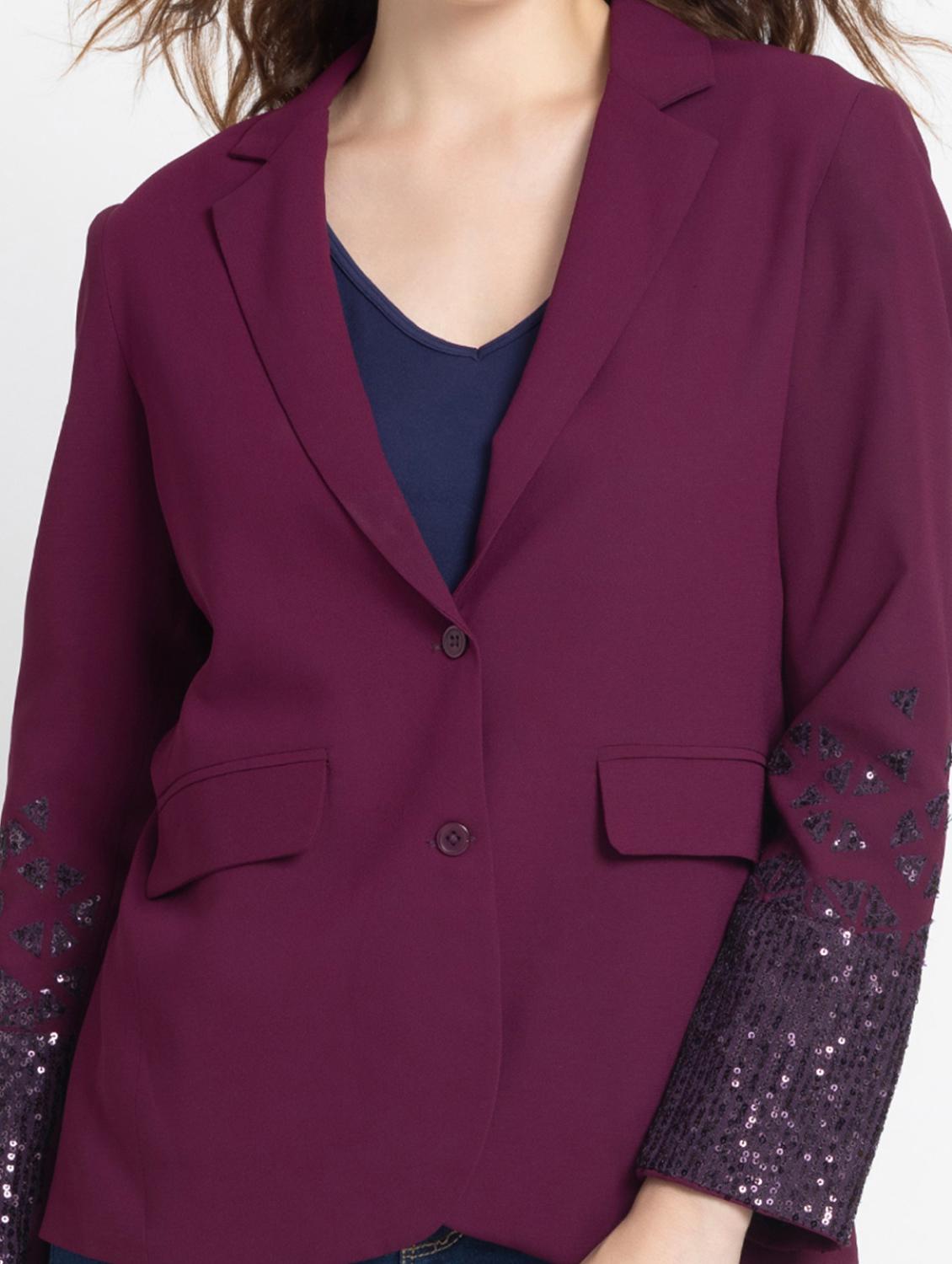 women embellished long sleeve casual blazer - 21630512 - Standard Image - 4