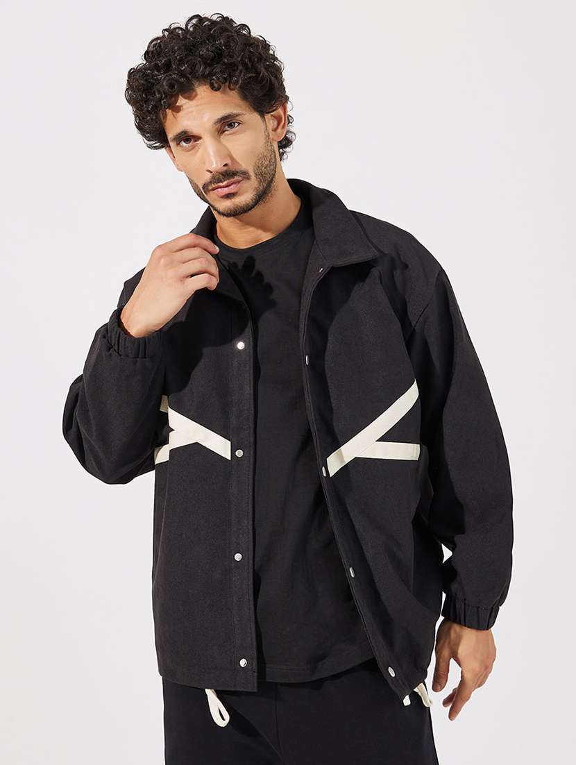 men black long sleeve casual jacket - 21630613 -  Standard Image - 1