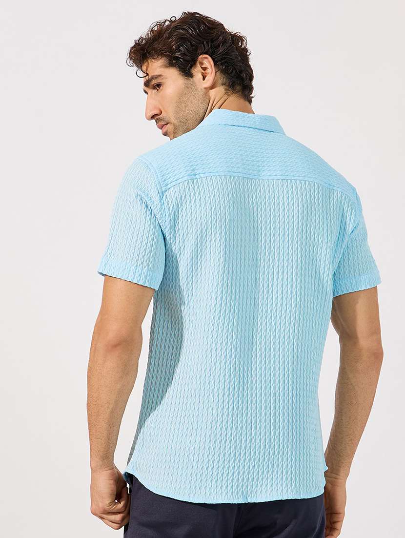 styli men waffle texture regular fit half sleeve shirt - 21630643 - Standard Image - 1