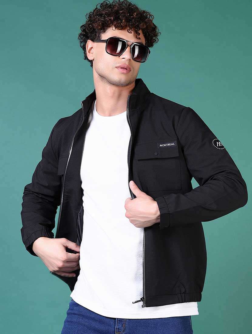 men solid long sleeve casual jacket - 21630682 -  Standard Image - 1