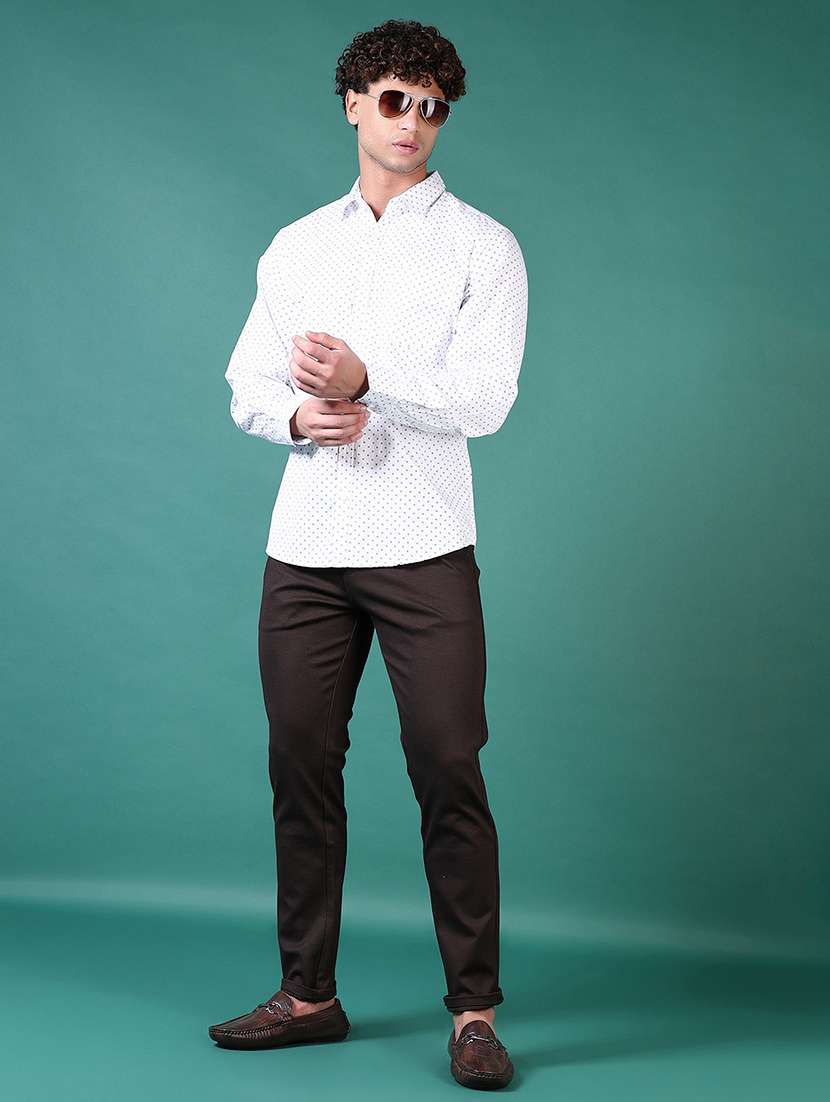 men micro print long sleeve casual shirt - 21630710 -  Standard Image - 4