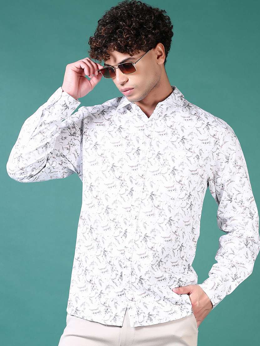 men printed long sleeve casual shirt - 21630711 - Standard Image - 1