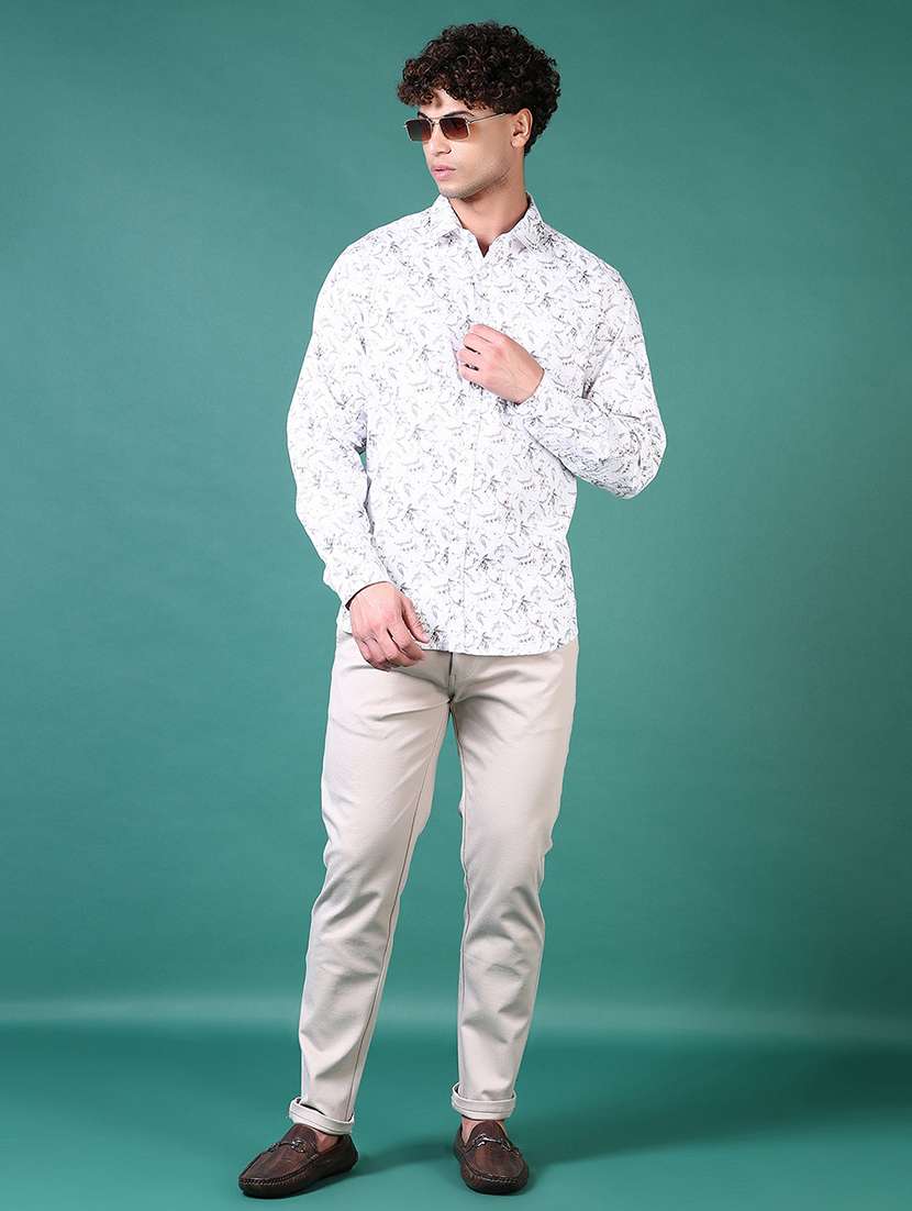 men printed long sleeve casual shirt - 21630711 - Standard Image - 4