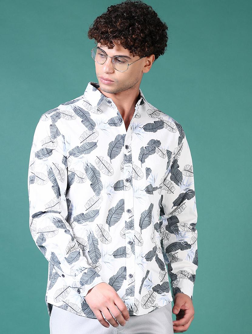 men printed long sleeve casual shirt - 21630725 - Standard Image - 1
