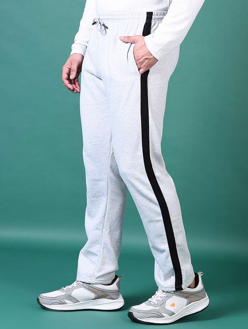 men mid rise side taped full length track pant - 21630747 -  Standard Image - 1