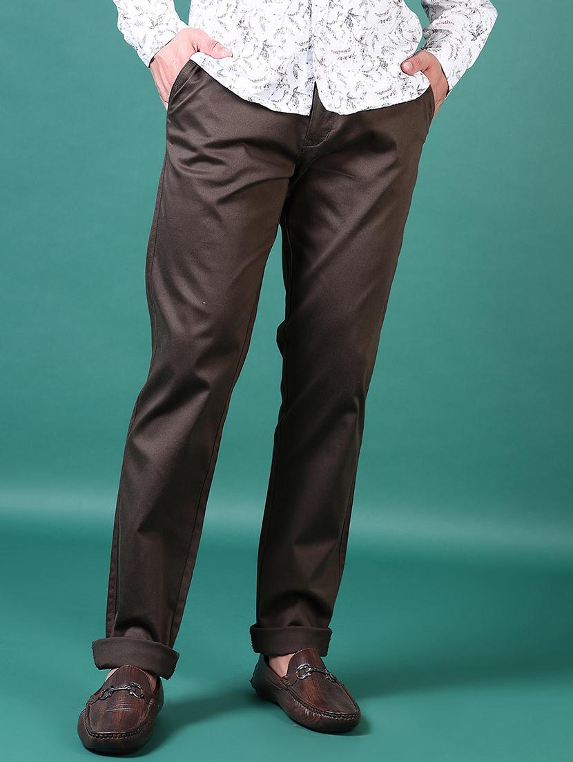 men solid mid rise chinos trouser - 21630794 -  Standard Image - 1